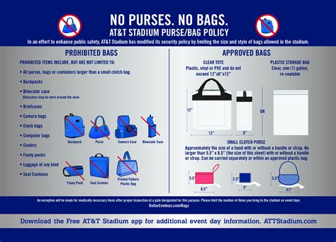 att stadium prohibited items