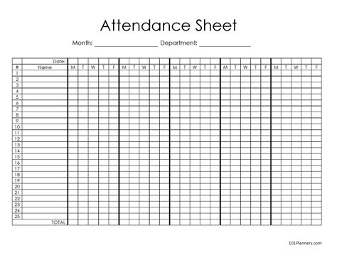 attendance format 1