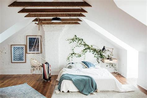 Attic bedroom with gallery wall