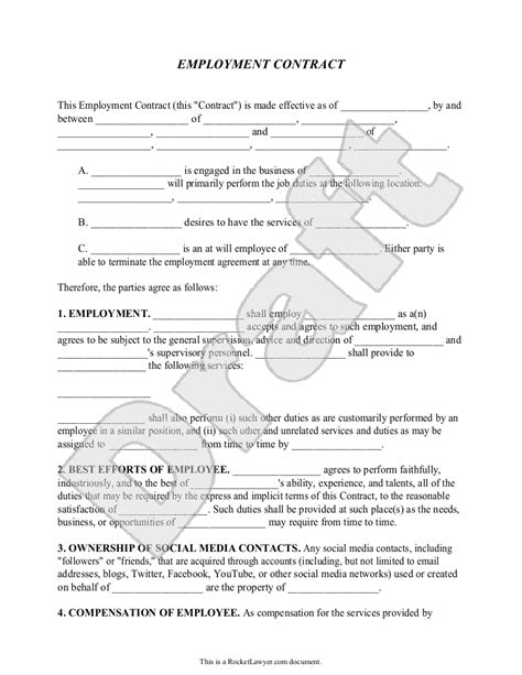 attorney employment contract template