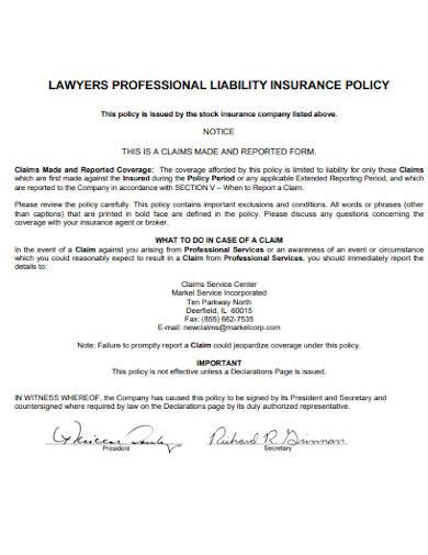 attorney professional liability policy