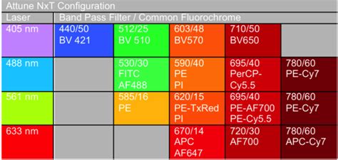 Attune Nxt Laser Chart