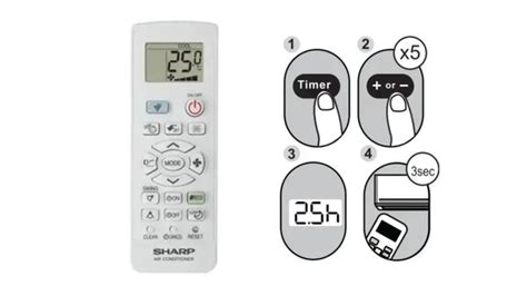 atur timer ac sharp