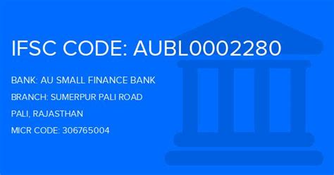 au small finance bank sumerpur ifsc code