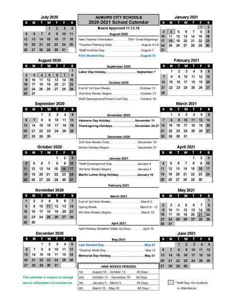 Auburn Academic Calendar 2024-25