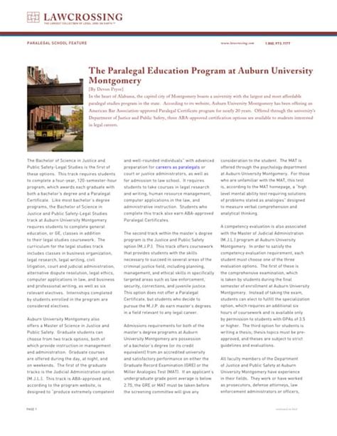 auburn university paralegal program
