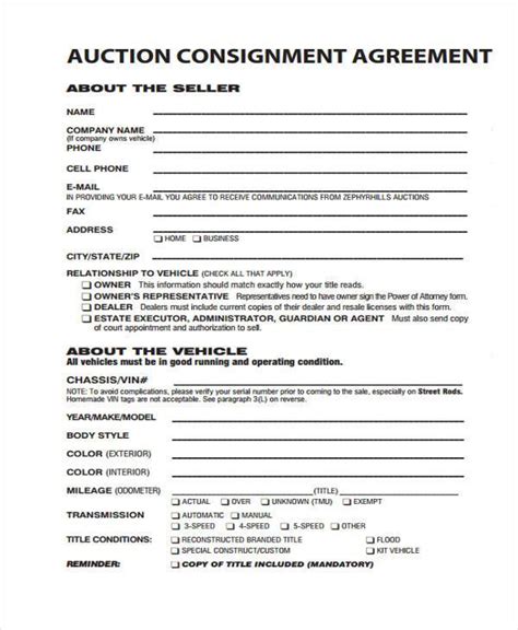 RR Autograph Auction Consignment Agreement