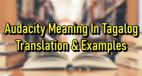 audacity in tagalog example sentence