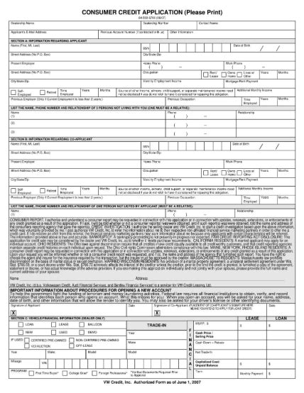 audi credit application