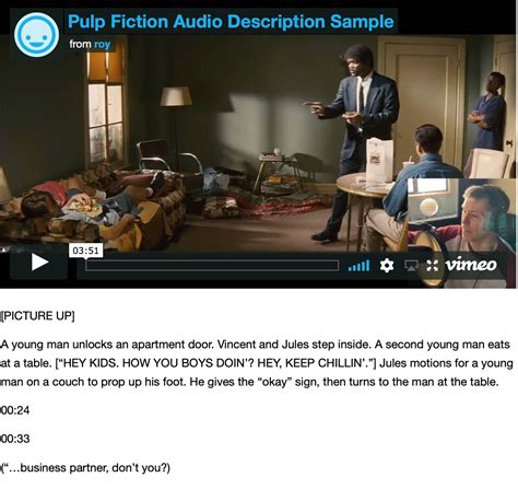 Audio Description Vimeo