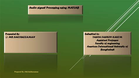 Audio Signal Processing Using Matlab Code