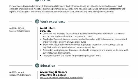 Big 4 Audit Internship Resume : r/resumes