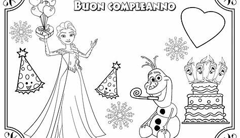 Disegni di Buon compleanno da colorare. Stampa biglietto di auguri