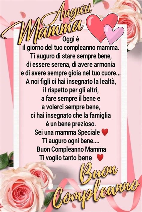 auguri di buon compleanno mamma poesia