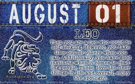 August 1st Horoscope