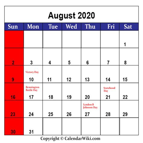 august 2020 calendar with holidays india