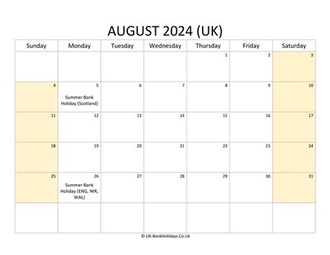 august bank holiday 2024