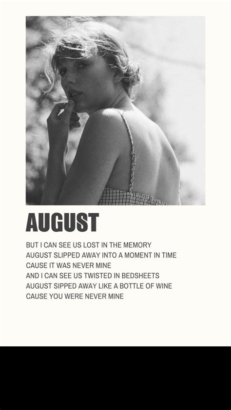 august taylor swift meaning