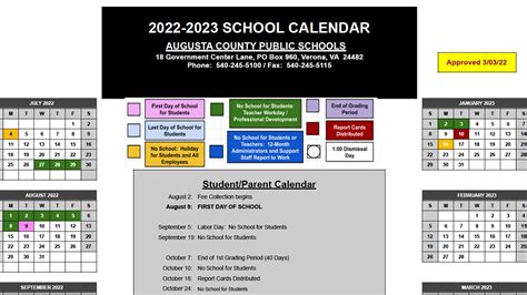 Augusta County Public Schools Calendar