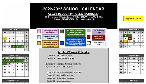 Augusta School Calendar 2024-2025