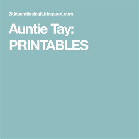 Auntie Tay FREE Printable Chore Cards!