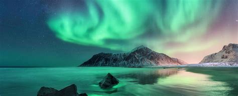 aurora borealis in the sky islands norway