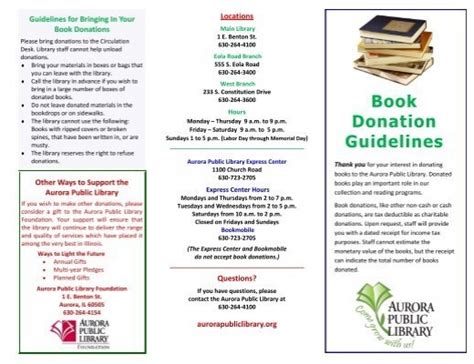 aurora public library book donation