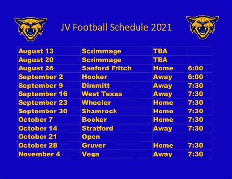 aurora university jv football schedule