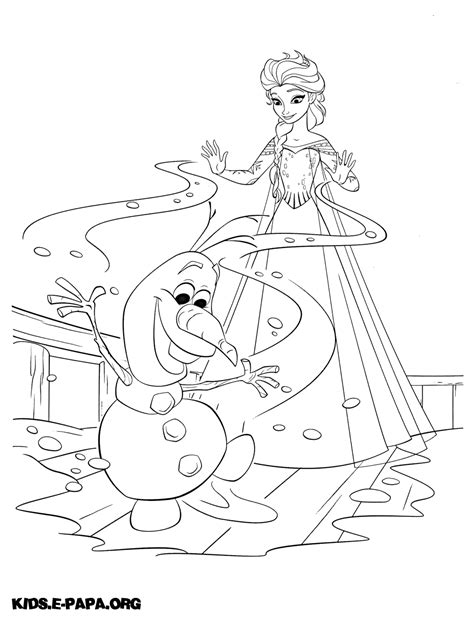 Ausmalbilder Die Eiskönigin Frozen, bild Elsa Anna und Olaf