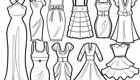Ausmalbilder Kleid - Kleidung zum ausmalen | Malvorlagen Bekleidung