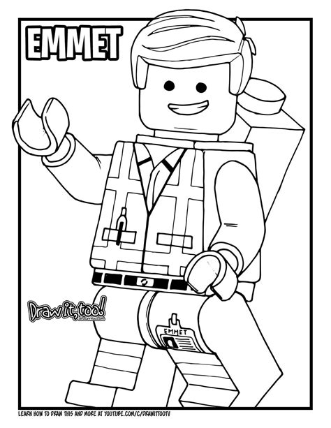 How to Draw Emmet from The Lego Movie and Lego Minifigures Drawing Tutorial How to Draw Step