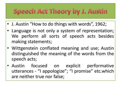 austin speech act theory examples