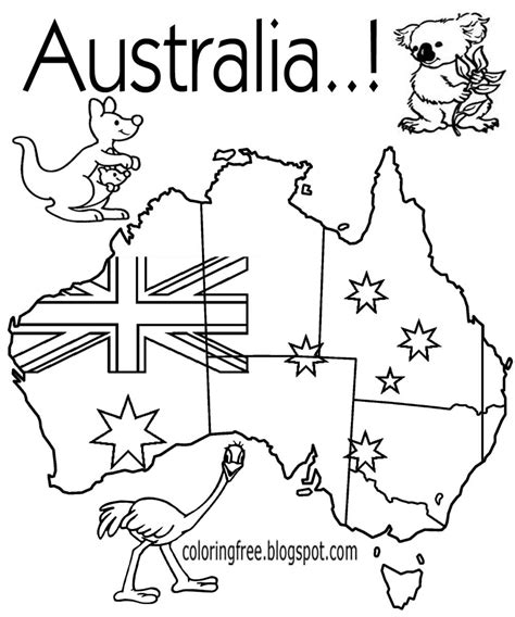 Australia Coloring Pages Printable: Fun And Educational Activity For Kids