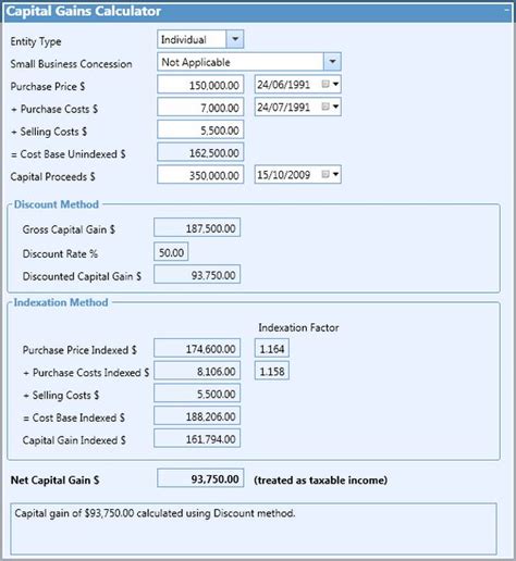 australian capital gains tax calculator 2022