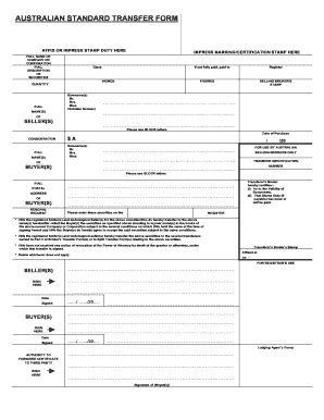 australian standard transfer form pdf
