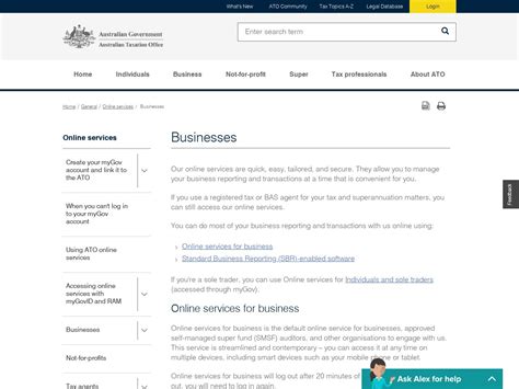 australian taxation portal business log in