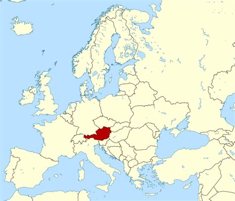 austria en el mapa de europa