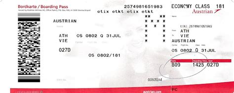 austrian airline flight code