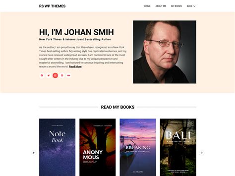 Author Website Template Wordpress