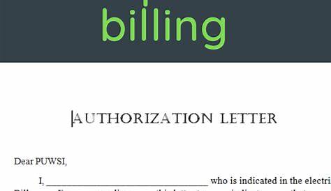 Sample authorization letter to use proof of billing address | Lettering