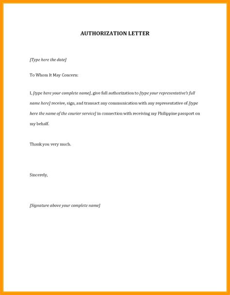 46 Authorization Letter Samples & Templates Template Lab