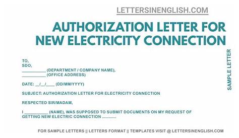 sample authorization letter for electricity serversdb format | Power of