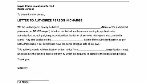 Authorization To Use Utility Bill : Letter Of Authorization To Use