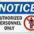 authorized personnel only sign printable