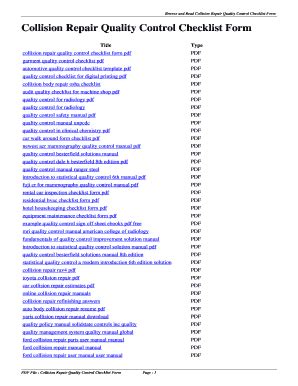 auto collision repair checklist