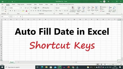 auto date in excel shortcut