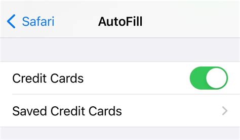 Auto Fill Cards Iphone