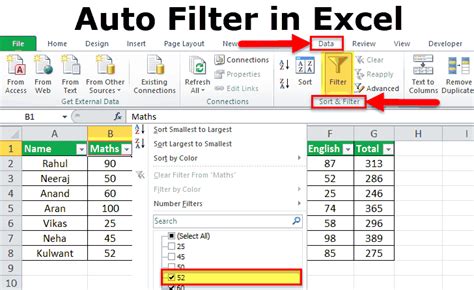Auto Filter Feature In Excel