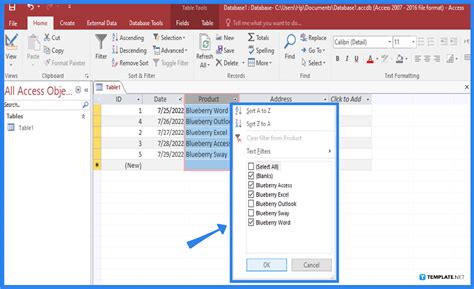 Auto Filter In Access