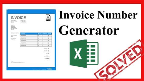 auto generate numbers in excel for invoice